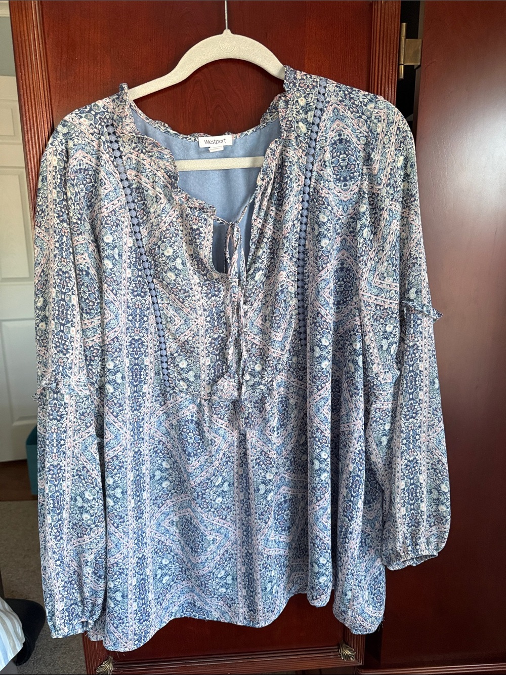 Westport Blue and Cream Paisley Tunic